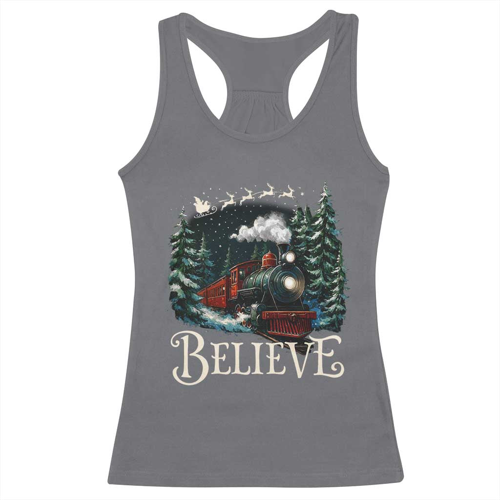 Polar Express Racerback Tank Top Christmas Believe - Wonder Print Shop
