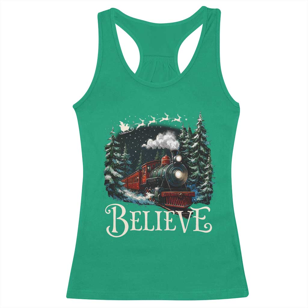 Polar Express Racerback Tank Top Christmas Believe - Wonder Print Shop