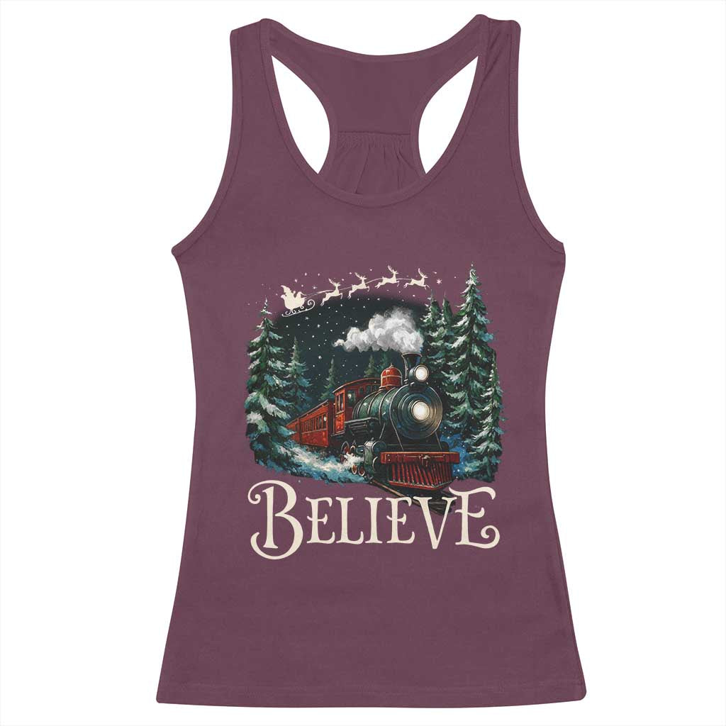 Polar Express Racerback Tank Top Christmas Believe - Wonder Print Shop