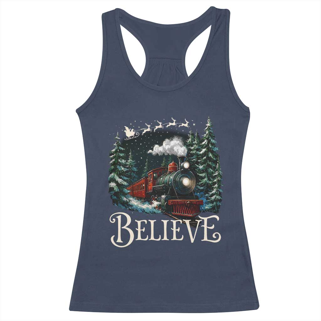 Polar Express Racerback Tank Top Christmas Believe - Wonder Print Shop