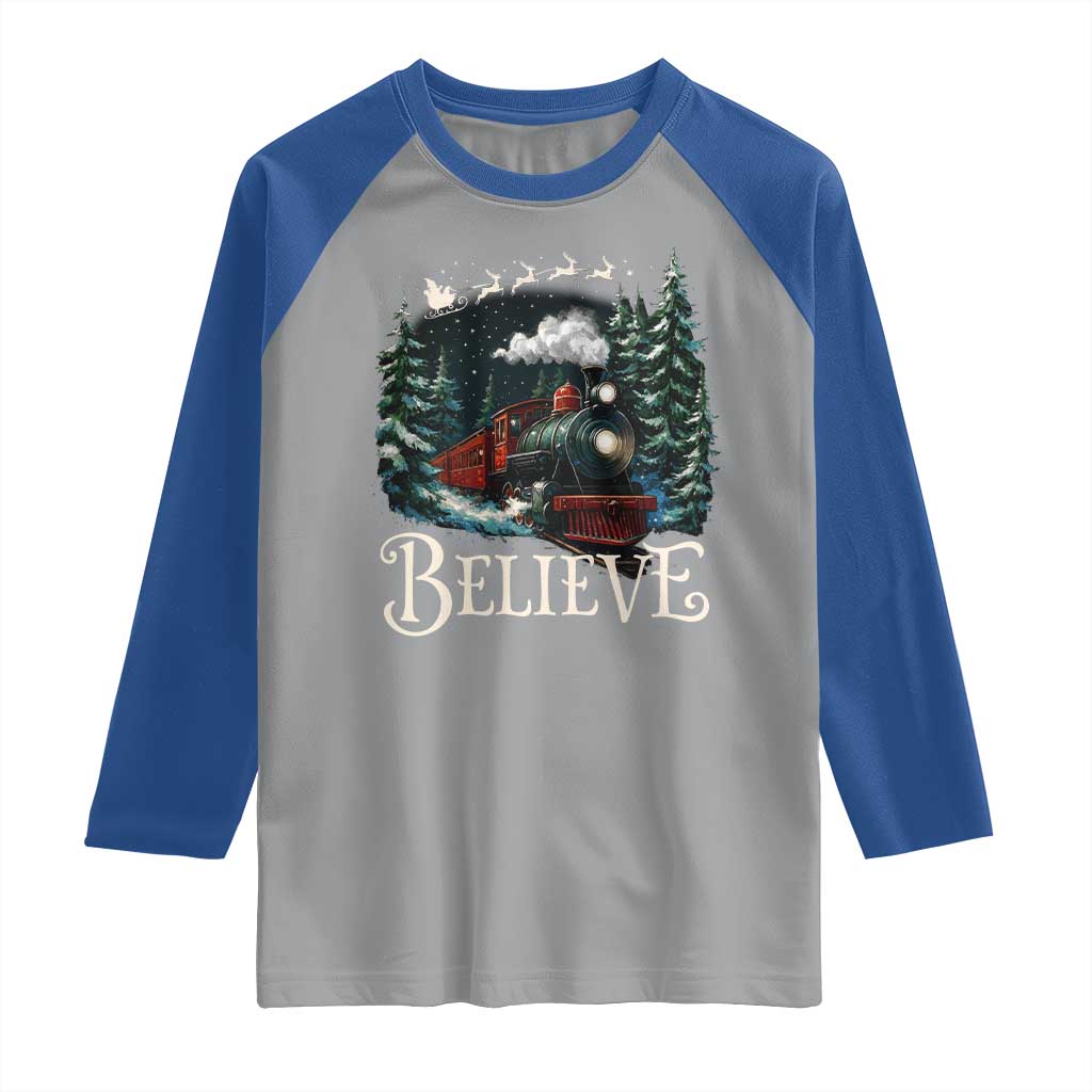 Polar Express Raglan Shirt Christmas Believe - Wonder Print Shop