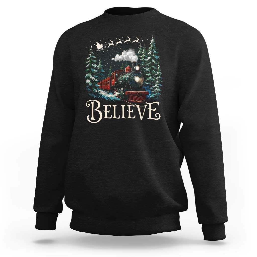 Polar Express Sweatshirt Christmas Believe - Wonder Print Shop