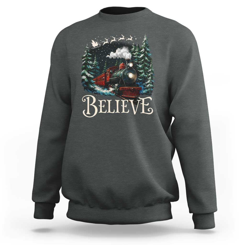 Polar Express Sweatshirt Christmas Believe - Wonder Print Shop