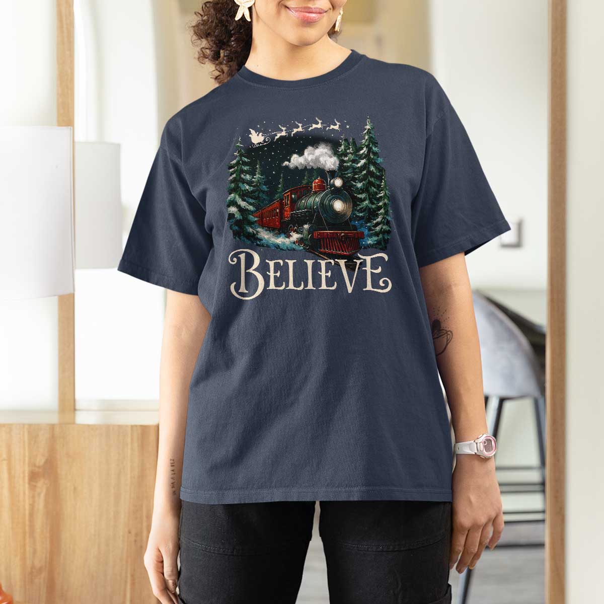 Polar Express T Shirt For Women Christmas Believe - Wonder Print Shop