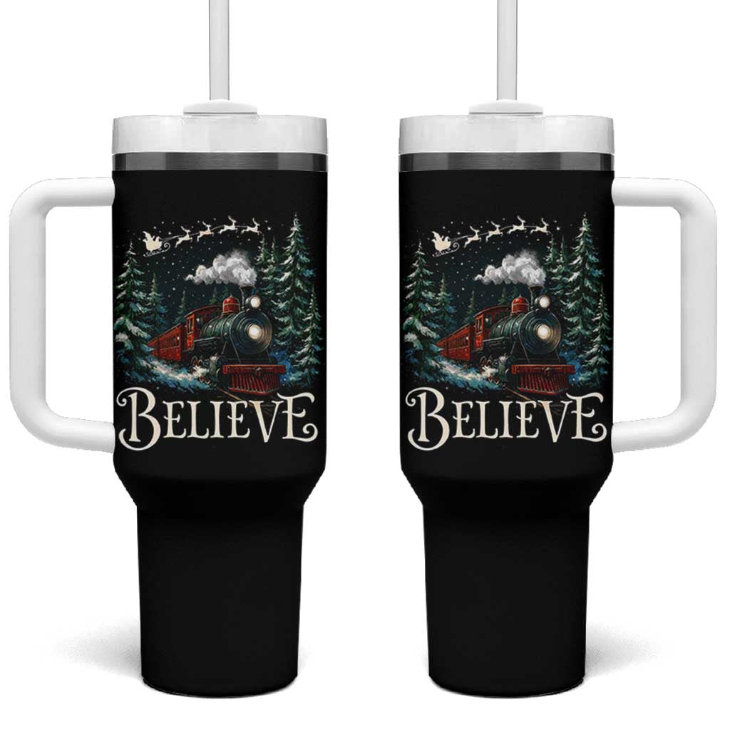 Polar Express Tumbler With Handle Christmas Believe - Wonder Print Shop