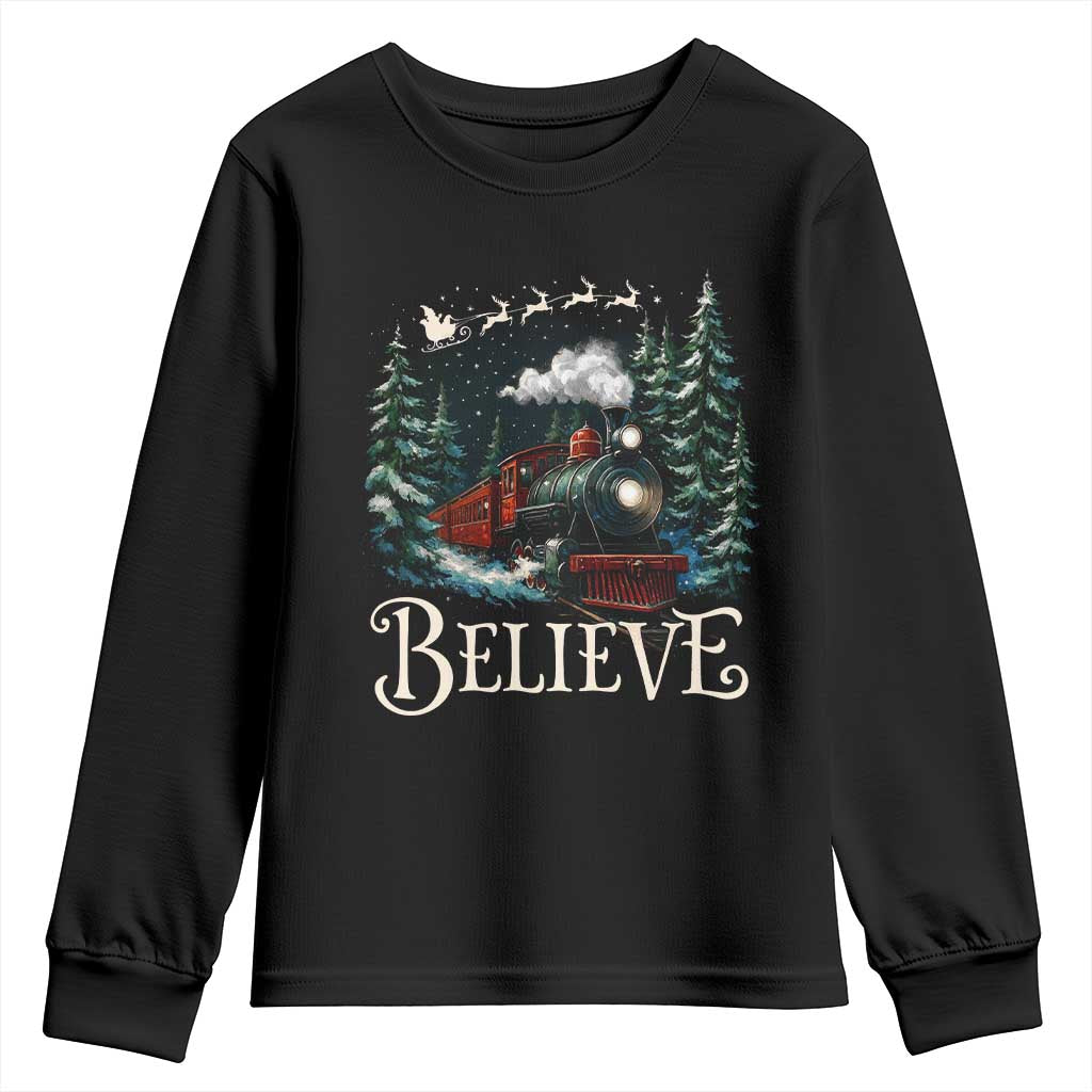 Polar Express Youth Sweatshirt Christmas Believe - Wonder Print Shop