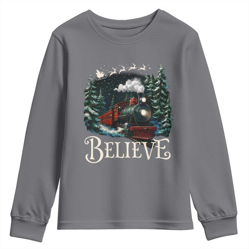 Polar Express Youth Sweatshirt Christmas Believe - Wonder Print Shop