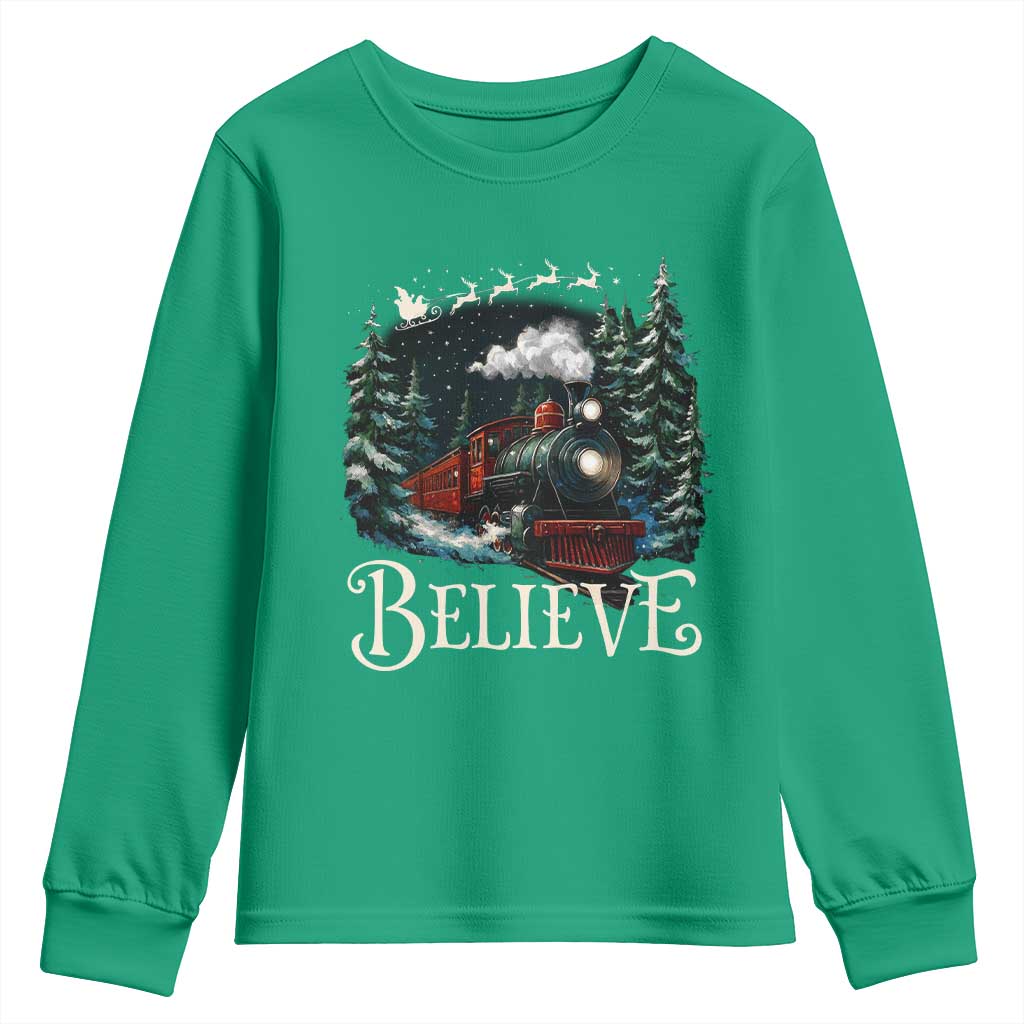 Polar Express Youth Sweatshirt Christmas Believe - Wonder Print Shop
