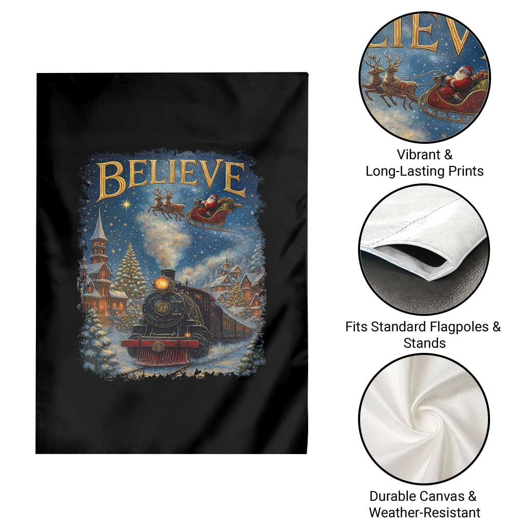 Polar Express Garden Flag Retro Vintage Christmas Believe - Wonder Print Shop