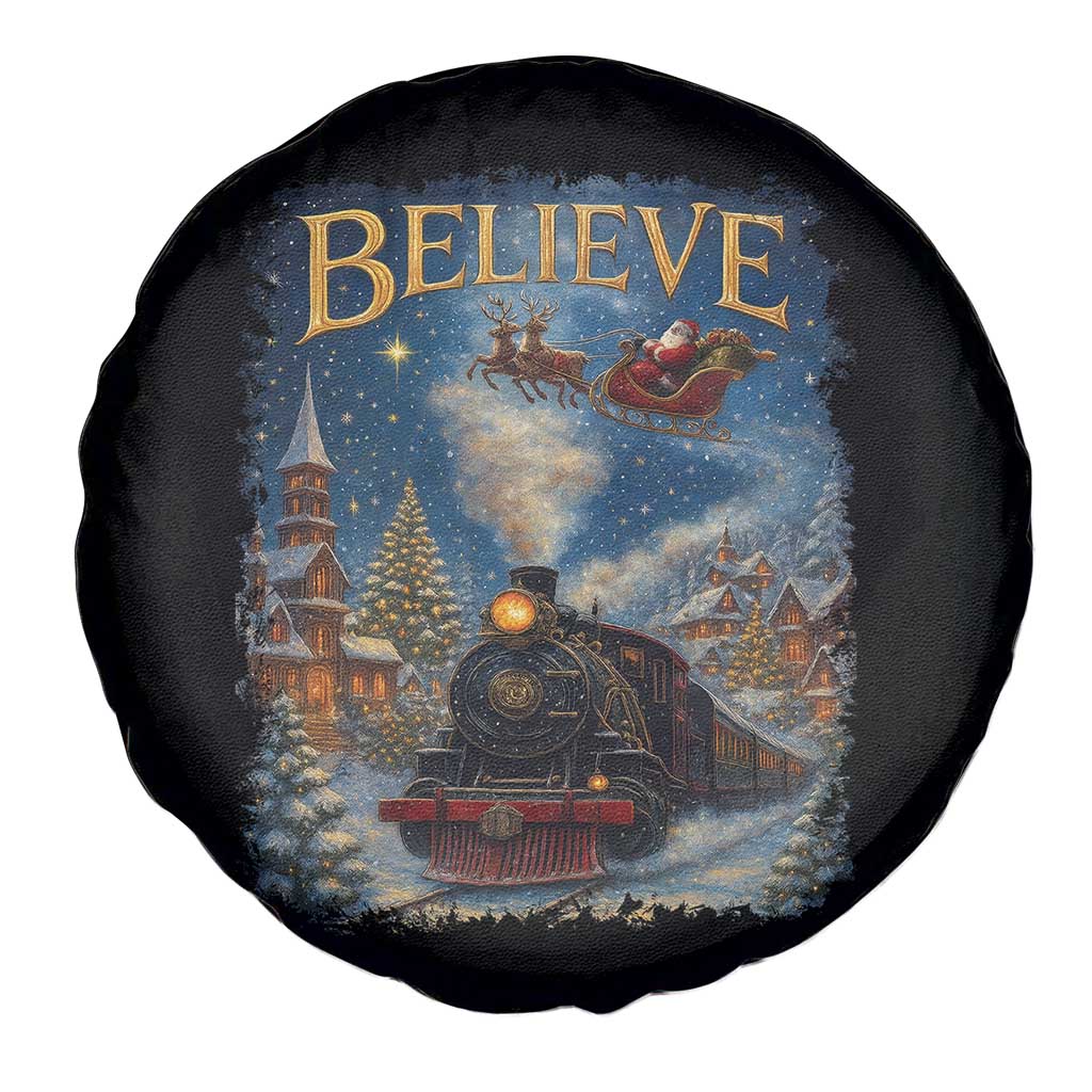Polar Express Spare Tire Cover Retro Vintage Christmas Believe - Wonder Print Shop