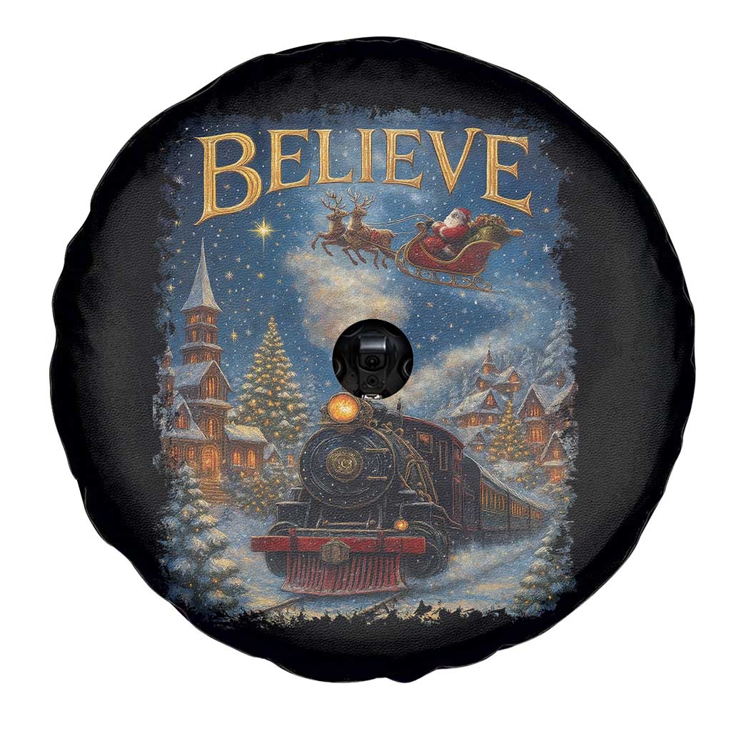 Polar Express Spare Tire Cover Retro Vintage Christmas Believe - Wonder Print Shop