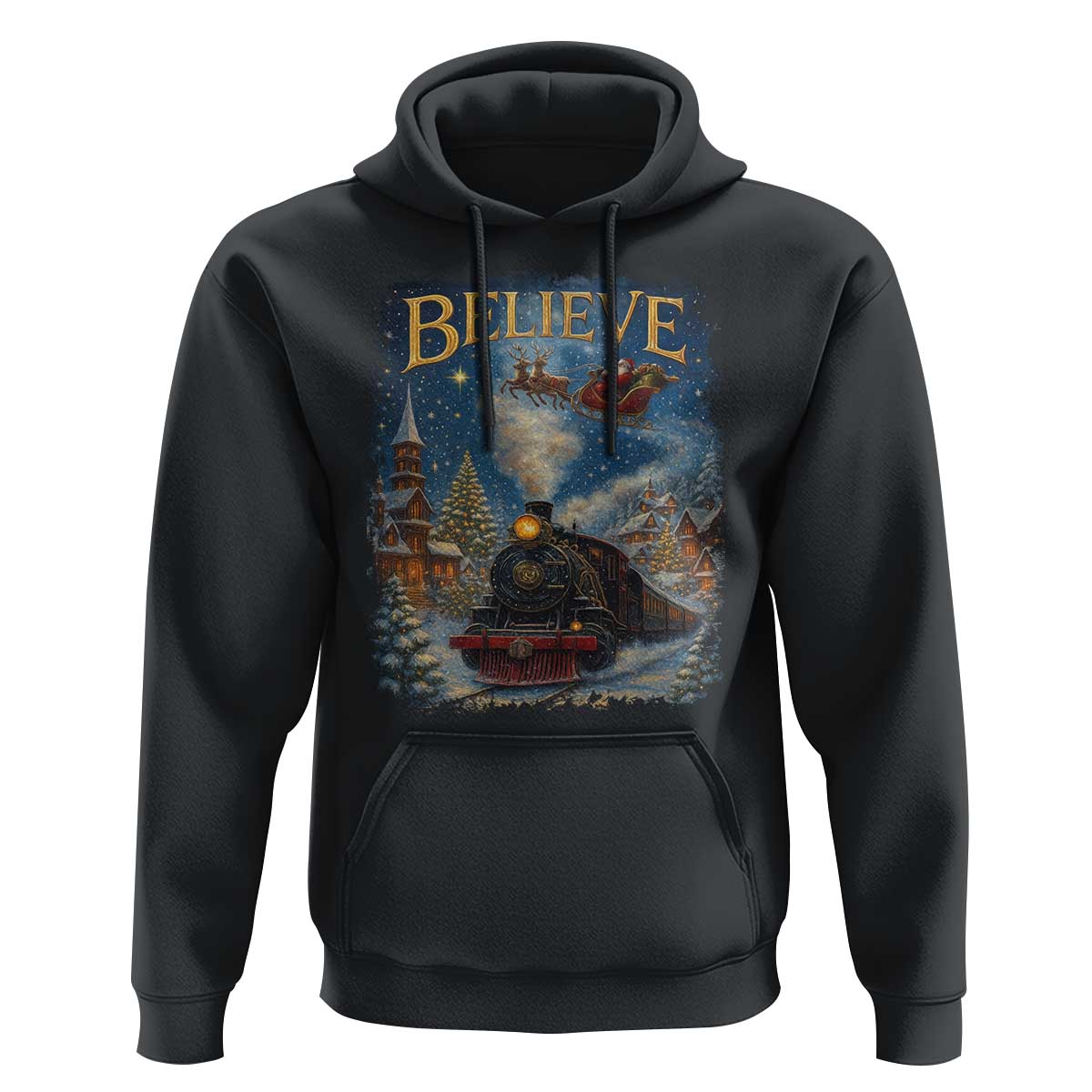 Polar Express Hoodie Retro Vintage Christmas Believe - Wonder Print Shop