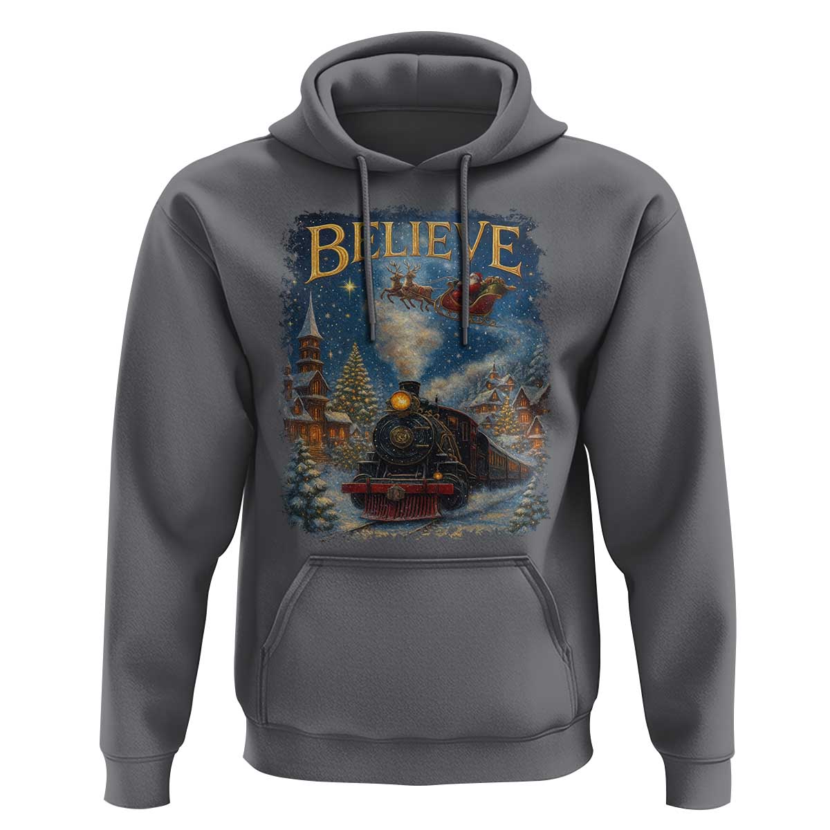 Polar Express Hoodie Retro Vintage Christmas Believe - Wonder Print Shop