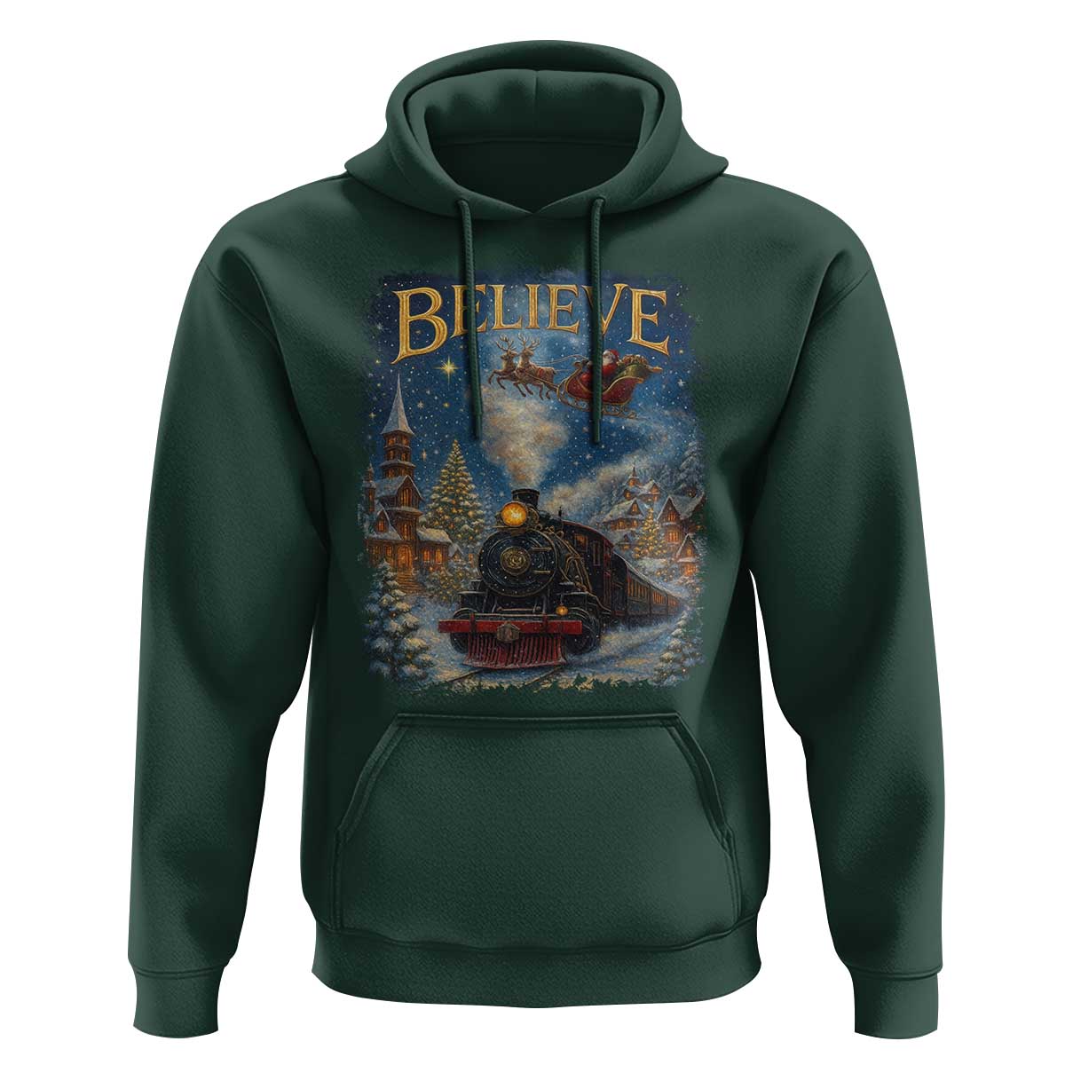 Polar Express Hoodie Retro Vintage Christmas Believe - Wonder Print Shop