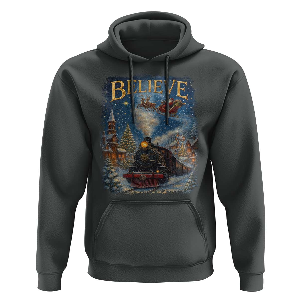 Polar Express Hoodie Retro Vintage Christmas Believe - Wonder Print Shop