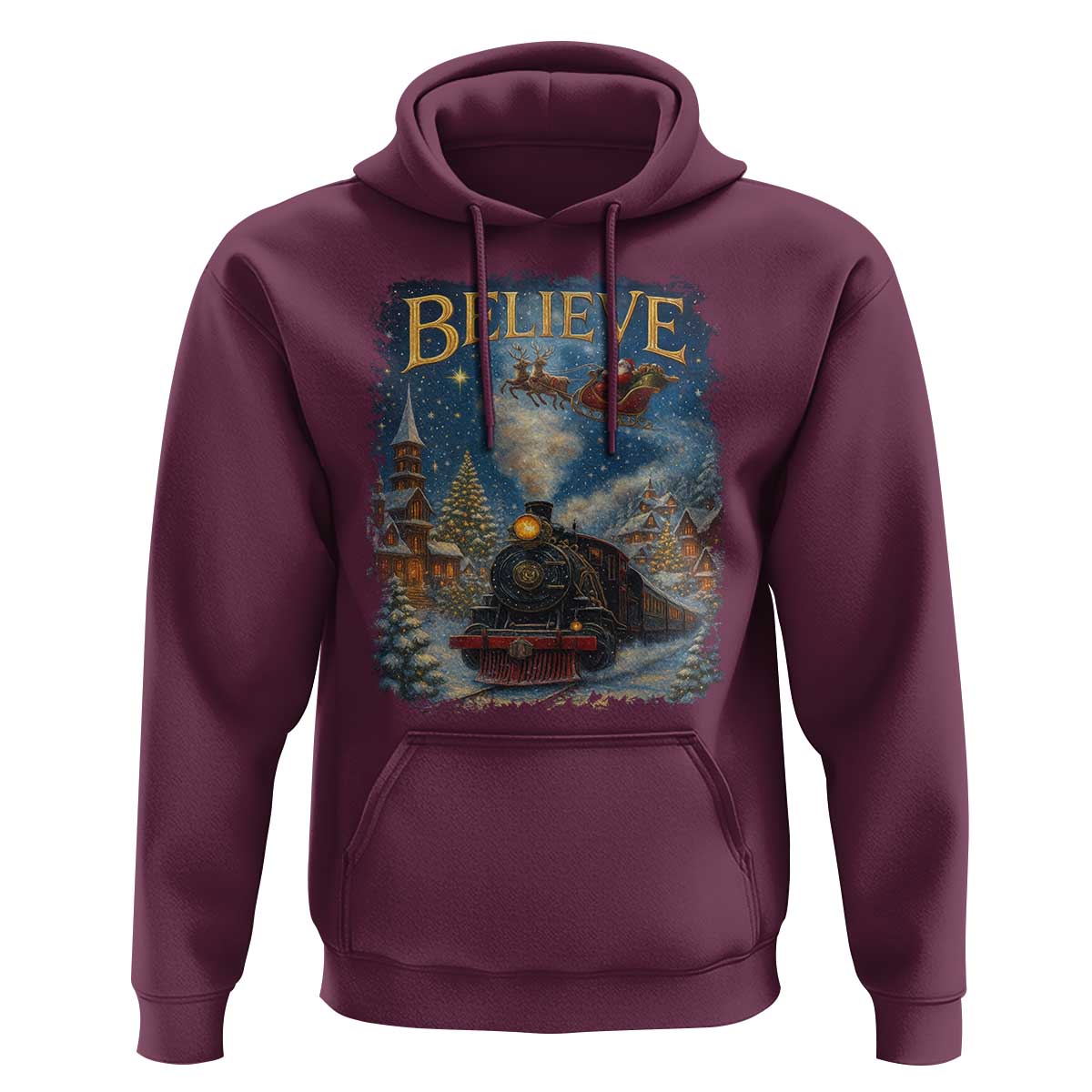 Polar Express Hoodie Retro Vintage Christmas Believe - Wonder Print Shop