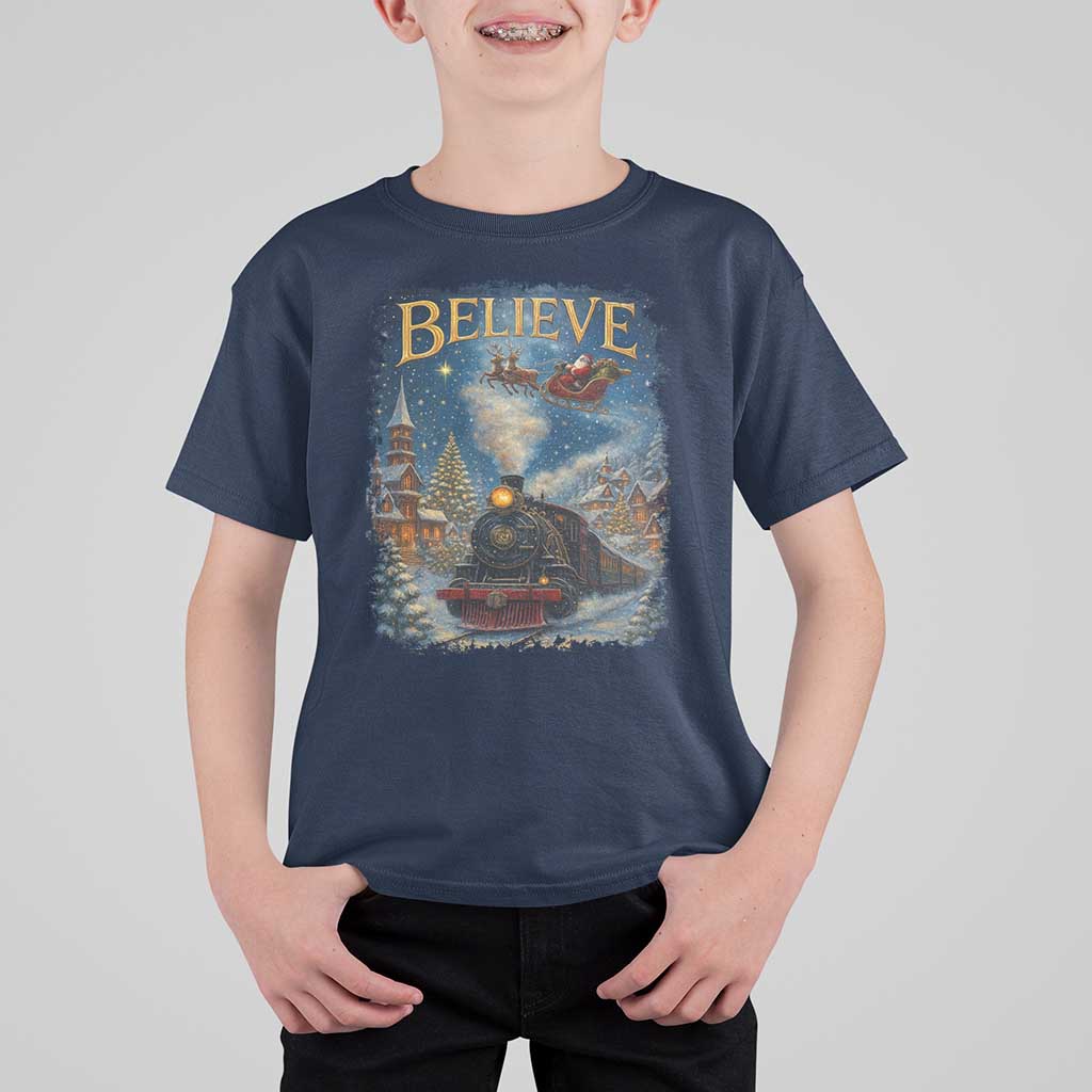 Polar Express T Shirt For Kid Retro Vintage Christmas Believe - Wonder Print Shop