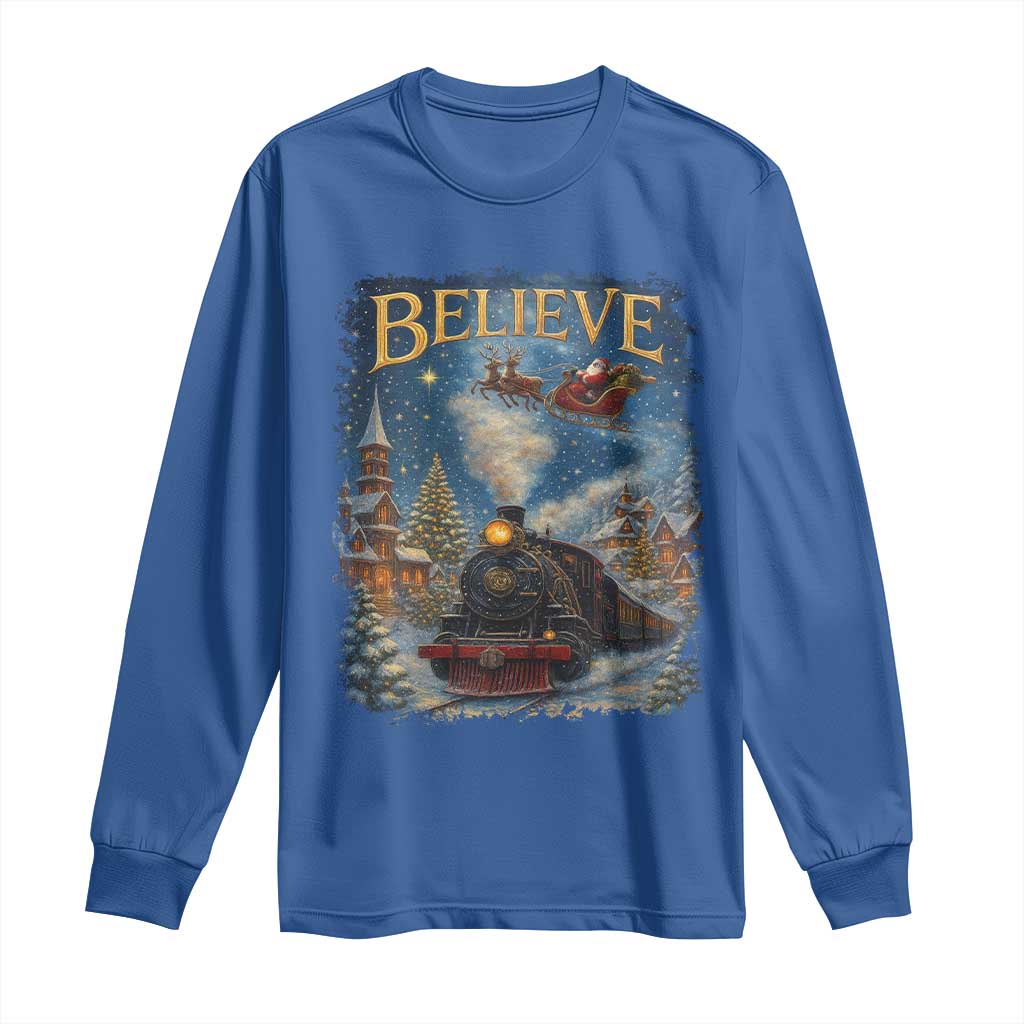 Polar Express Long Sleeve Shirt Retro Vintage Christmas Believe - Wonder Print Shop