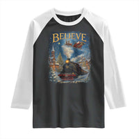 Polar Express Raglan Shirt Retro Vintage Christmas Believe - Wonder Print Shop