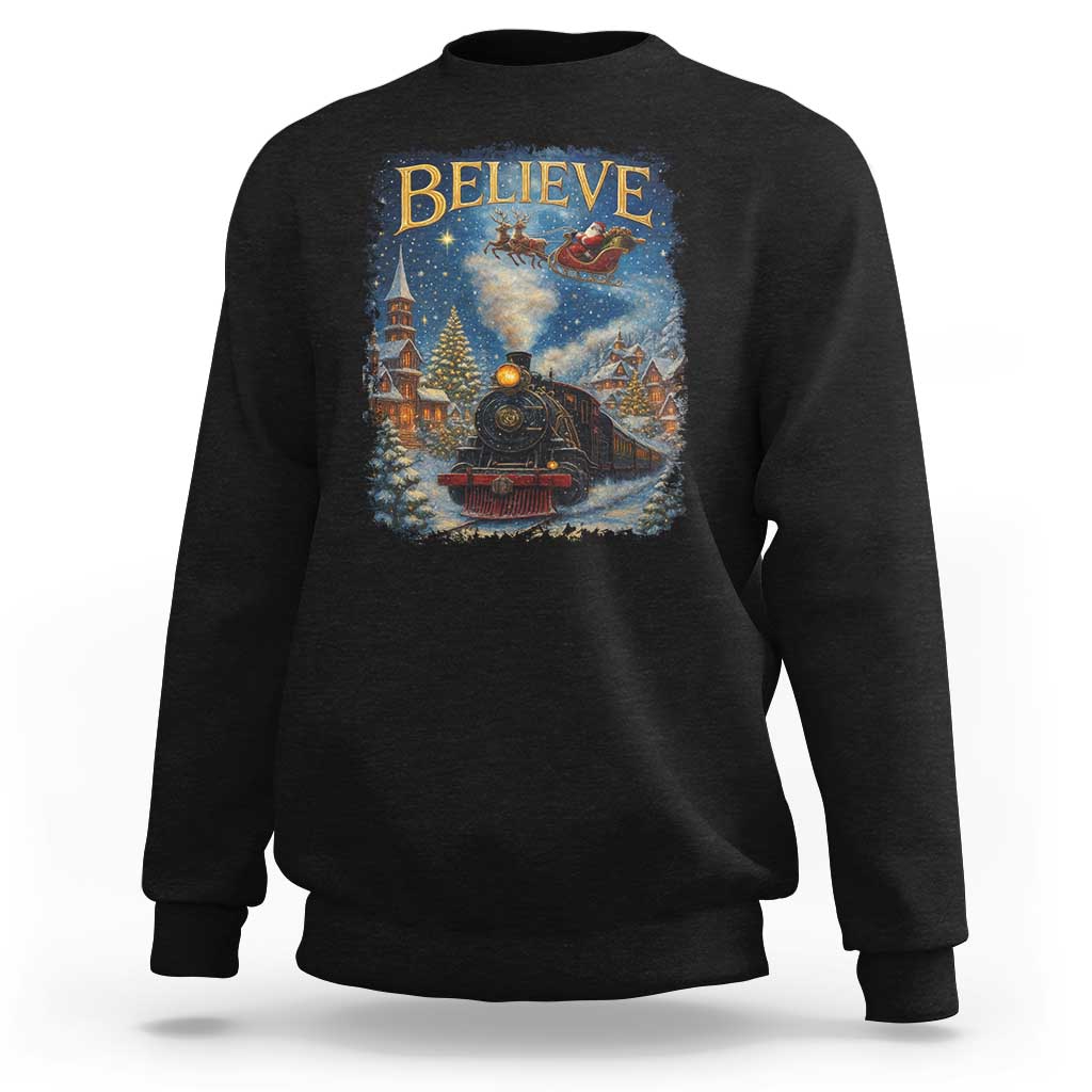 Polar Express Sweatshirt Retro Vintage Christmas Believe - Wonder Print Shop
