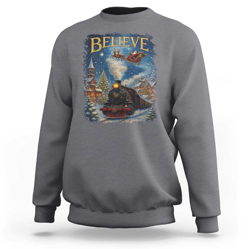 Polar Express Sweatshirt Retro Vintage Christmas Believe - Wonder Print Shop