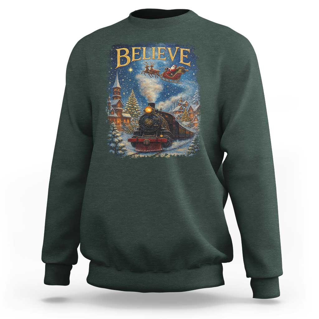 Polar Express Sweatshirt Retro Vintage Christmas Believe - Wonder Print Shop
