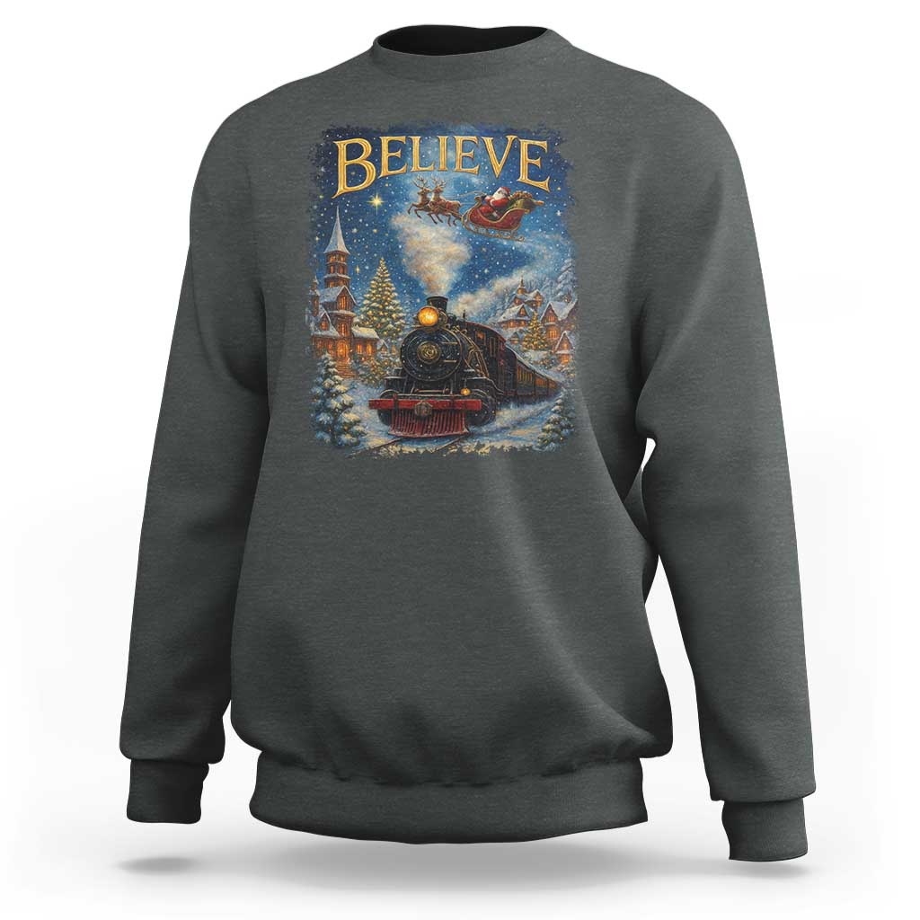 Polar Express Sweatshirt Retro Vintage Christmas Believe - Wonder Print Shop