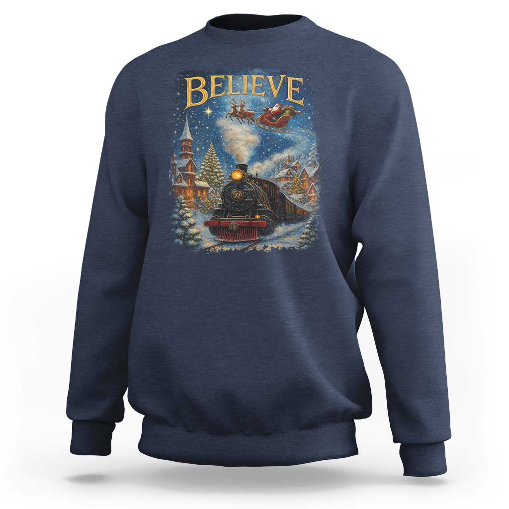 Polar Express Sweatshirt Retro Vintage Christmas Believe - Wonder Print Shop