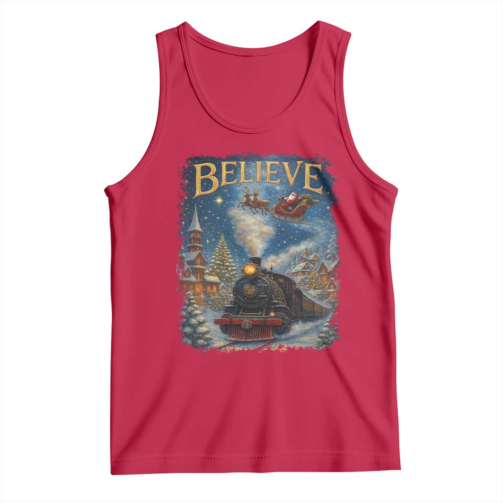 Polar Express Tank Top Retro Vintage Christmas Believe - Wonder Print Shop