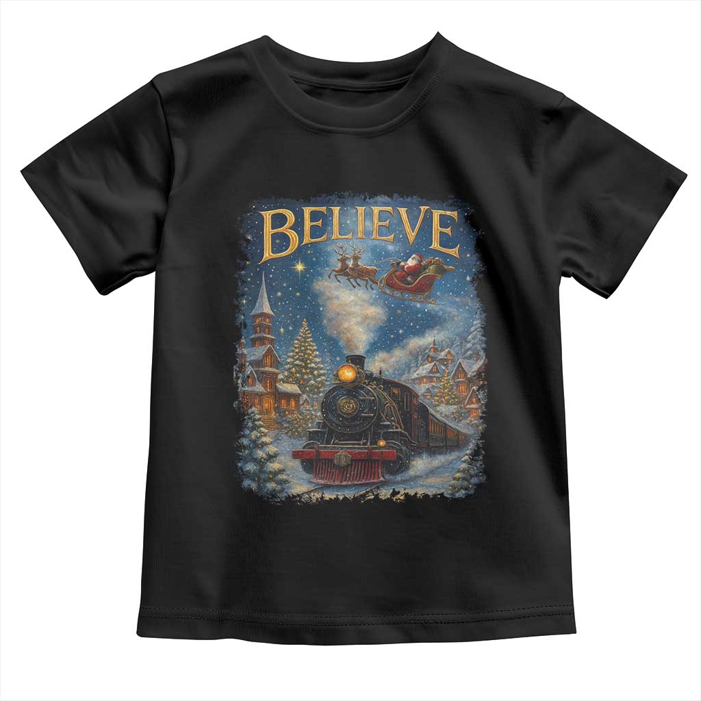 Polar Express Toddler T Shirt Retro Vintage Christmas Believe - Wonder Print Shop
