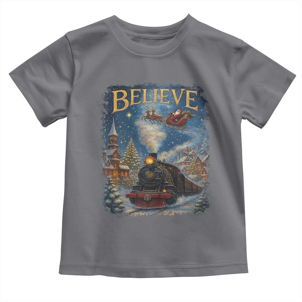 Polar Express Toddler T Shirt Retro Vintage Christmas Believe - Wonder Print Shop