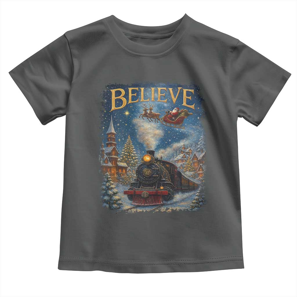 Polar Express Toddler T Shirt Retro Vintage Christmas Believe - Wonder Print Shop