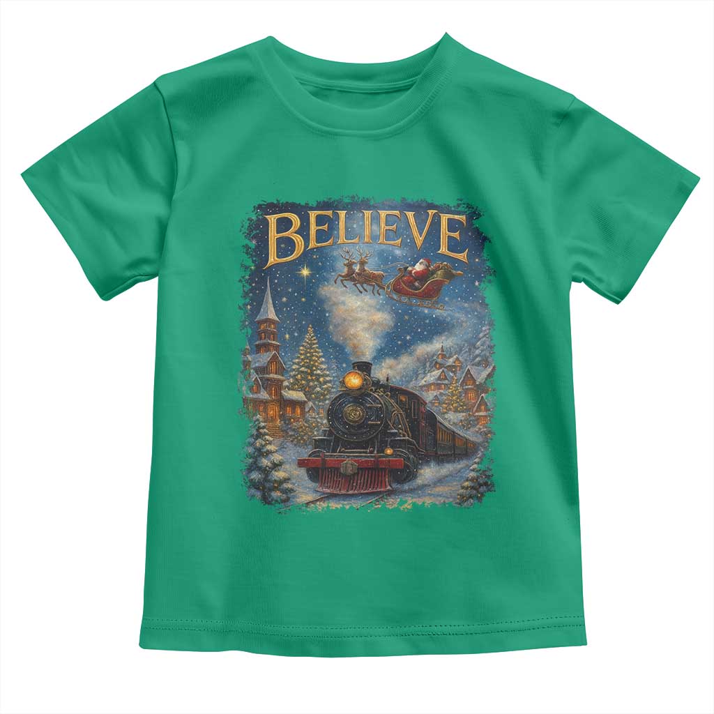 Polar Express Toddler T Shirt Retro Vintage Christmas Believe - Wonder Print Shop
