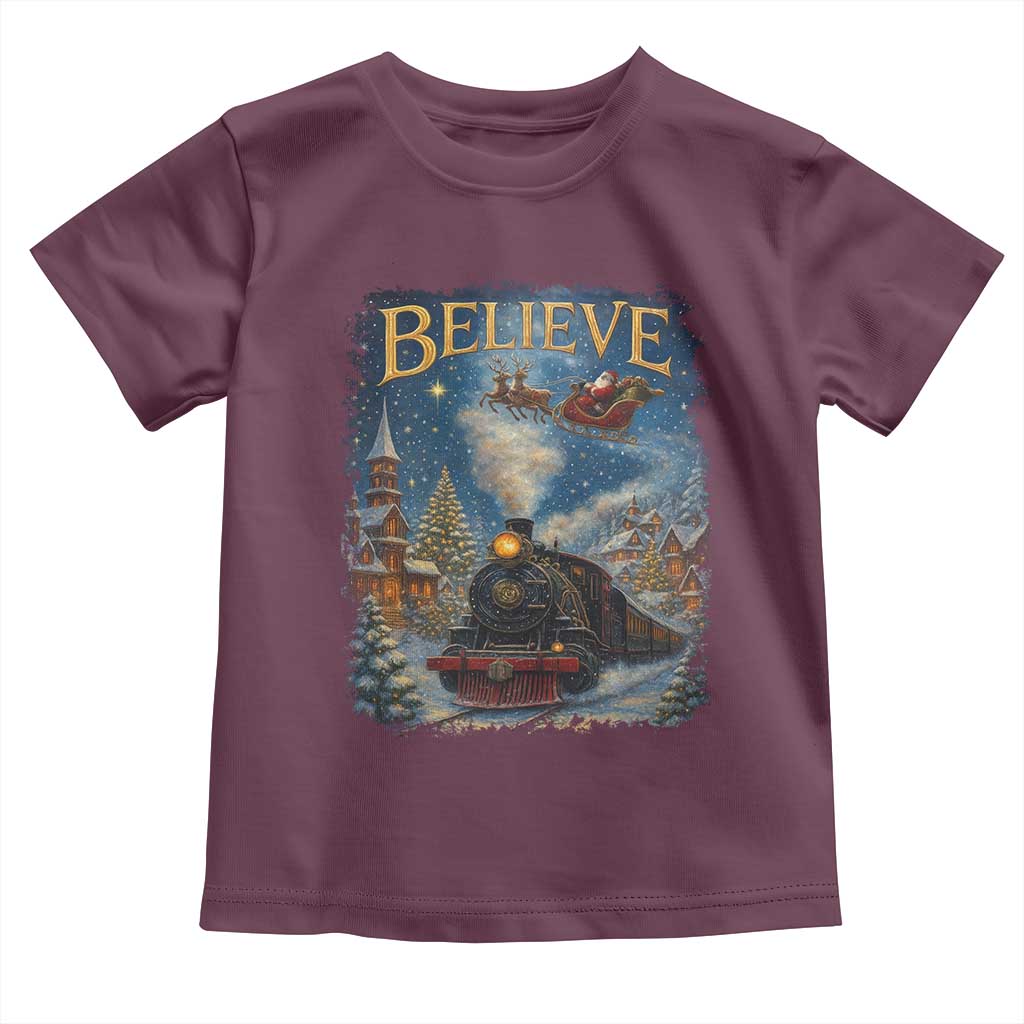 Polar Express Toddler T Shirt Retro Vintage Christmas Believe - Wonder Print Shop