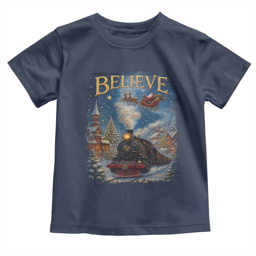Polar Express Toddler T Shirt Retro Vintage Christmas Believe - Wonder Print Shop