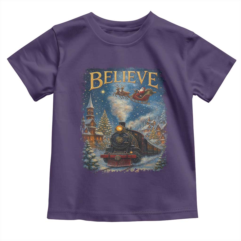 Polar Express Toddler T Shirt Retro Vintage Christmas Believe - Wonder Print Shop