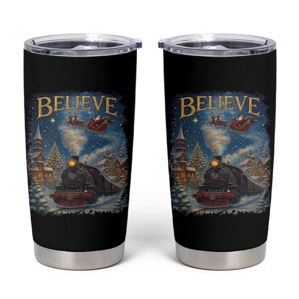 Polar Express Tumbler Cup Retro Vintage Christmas Believe - Wonder Print Shop