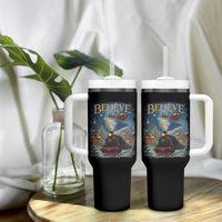 Polar Express Tumbler With Handle Retro Vintage Christmas Believe - Wonder Print Shop