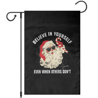 Vintage Christmas Santa Claus Face Garden Flag Retro Believe In Yourself Funny Motivational - Wonder Print Shop