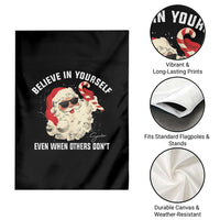 Vintage Christmas Santa Claus Face Garden Flag Retro Believe In Yourself Funny Motivational - Wonder Print Shop