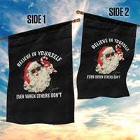 Vintage Christmas Santa Claus Face Garden Flag Retro Believe In Yourself Funny Motivational - Wonder Print Shop