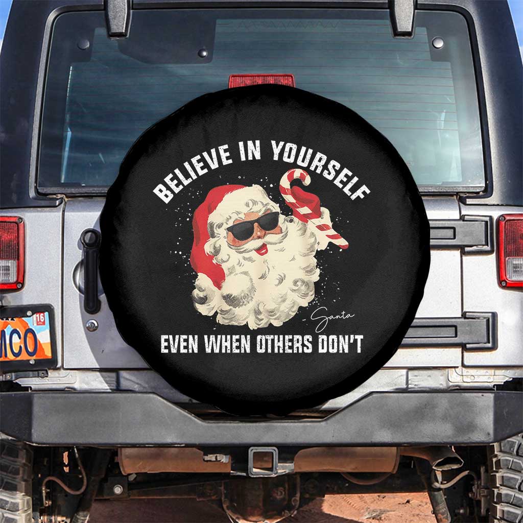 Vintage Christmas Santa Claus Face Spare Tire Cover Retro Believe In Yourself Funny Motivational - Wonder Print Shop