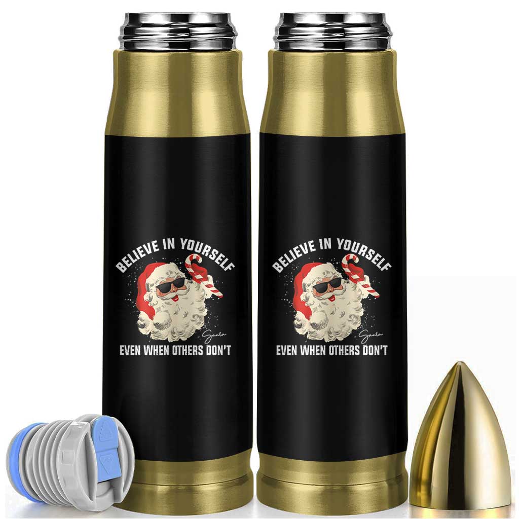 Vintage Christmas Santa Claus Face Bullet Tumbler Retro Believe In Yourself Funny Motivational - Wonder Print Shop