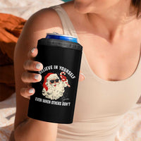Vintage Christmas Santa Claus Face 4 in 1 Can Cooler Tumbler Retro Believe In Yourself Funny Motivational - Wonder Print Shop