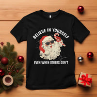 Vintage Christmas Santa Claus Face T Shirt Retro Believe In Yourself Funny Motivational - Wonder Print Shop
