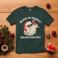 Vintage Christmas Santa Claus Face T Shirt Retro Believe In Yourself Funny Motivational - Wonder Print Shop