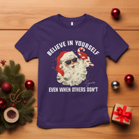 Vintage Christmas Santa Claus Face T Shirt Retro Believe In Yourself Funny Motivational - Wonder Print Shop