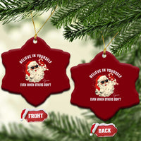 Vintage Christmas Santa Claus Face Ceramic Ornament Retro Believe In Yourself Funny Motivational - Wonder Print Shop