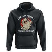 Vintage Christmas Santa Claus Face Hoodie Retro Believe In Yourself Funny Motivational - Wonder Print Shop