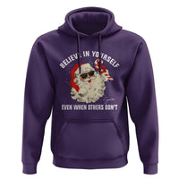 Vintage Christmas Santa Claus Face Hoodie Retro Believe In Yourself Funny Motivational - Wonder Print Shop